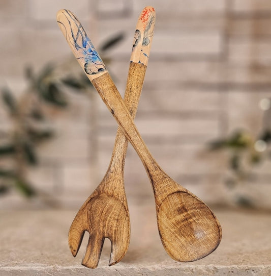 Couverts à salade en bois de manguier