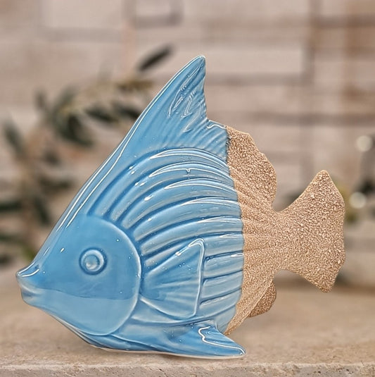 Figurine décorative poisson en céramique
