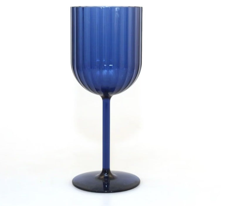 Verre à vin en acrylique bleu