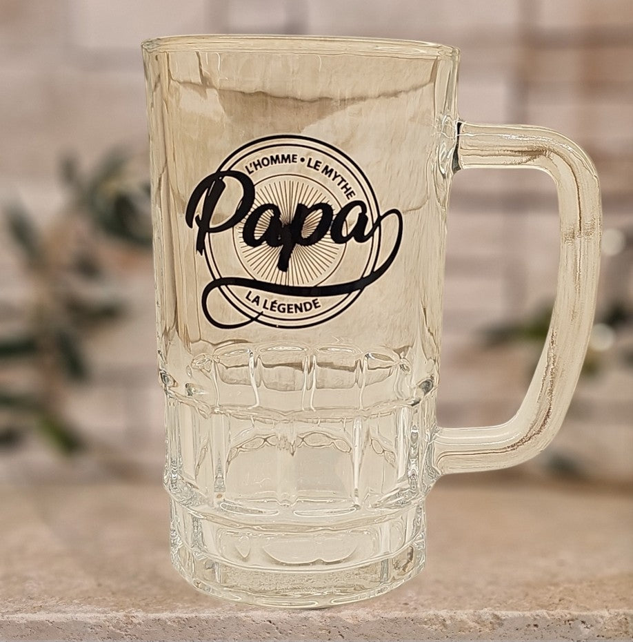 Chope en verre "Papa"