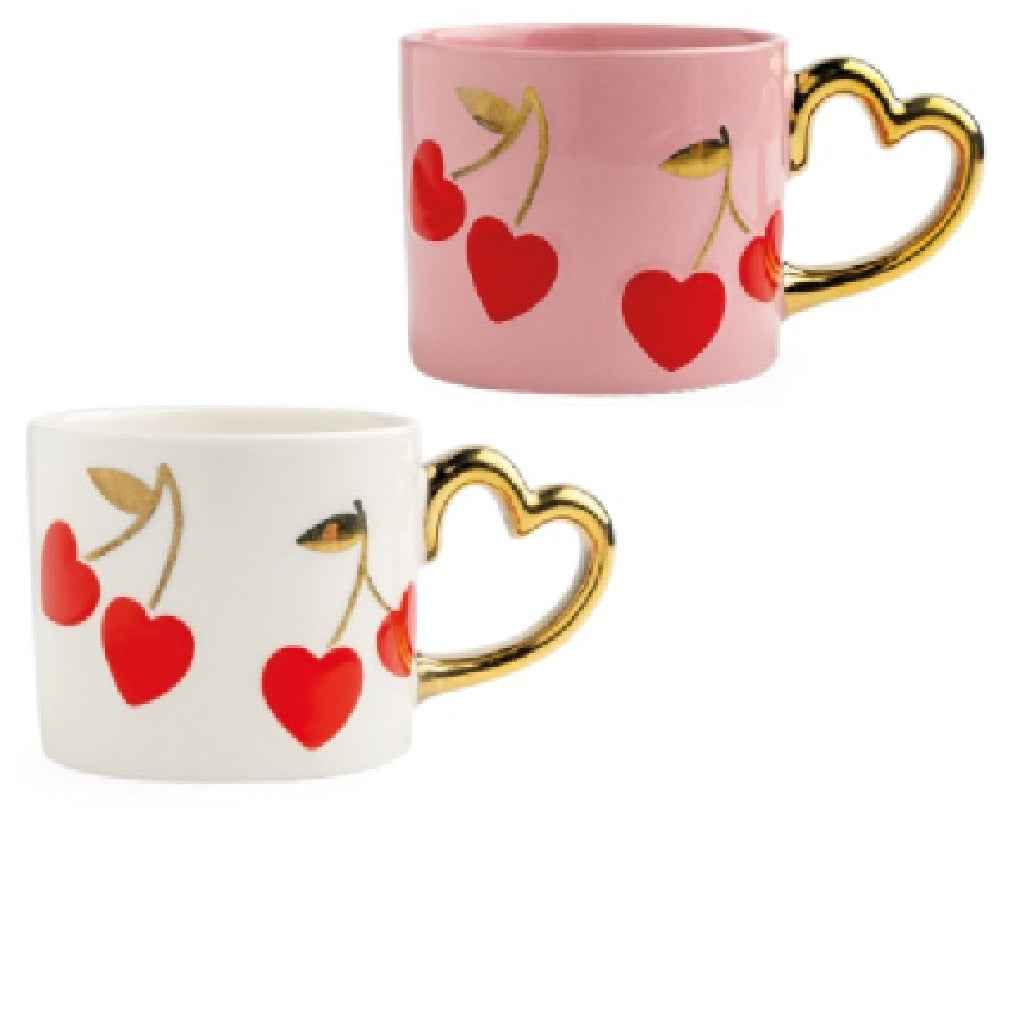 Mug cerise anse coeur