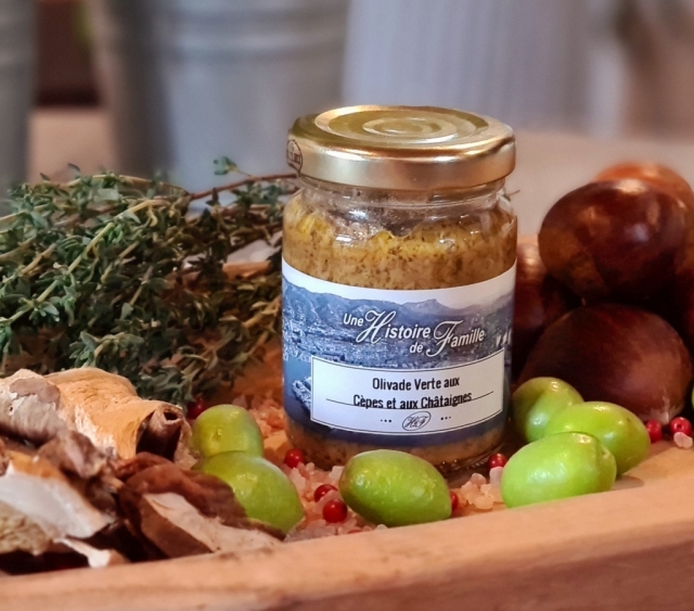 Olivade Verte aux Cpes et aux Chtaignes 80g