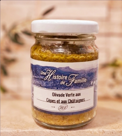 Olivade Verte aux Cèpes et aux Châtaignes 80g