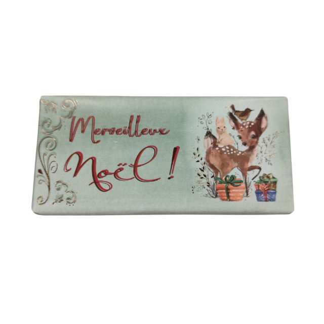 Tablette de chocolat au lait "Merveilleux Noël" Verte